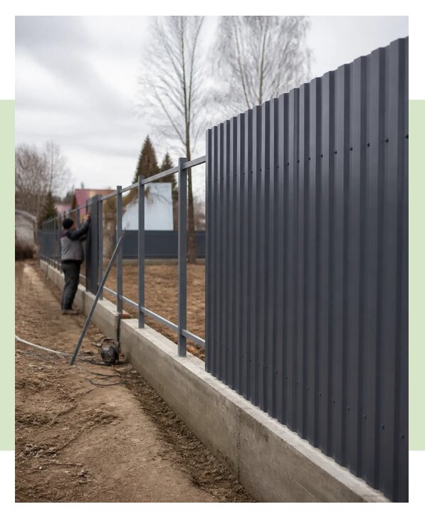 Забор из профнастила на фундаменте под ключ в Сыктывкаре